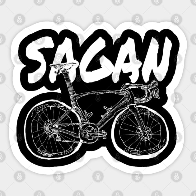 S-Works Sagan White Bicycle Drawing Sticker by eVrydayART